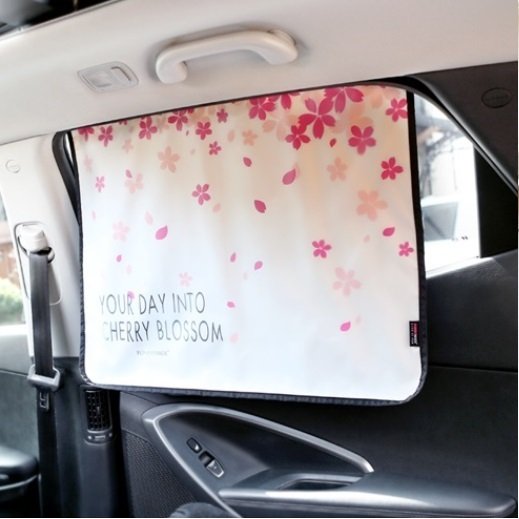 Funnymade マグネット付き 車サンシェード MAGNETIC SUNCOVER DHERRY BLOSSOM