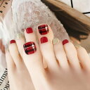 【PRS nail】 ネイルチップ 付け爪 つけ爪 おうちネイル 貼る 簡単 ネイル 剥がせる デコネイル かわいい 24枚入り 足用 フット用