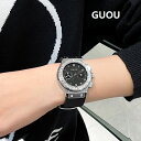 GUOU 腕時計 レディース 『 時計のプレゼントを贈る 』GUOU 腕時計 レディース 腕時計 ウォッチ アクセサリー かわいい おしゃれ ホワイト ブラック グリーン ブラウン 円形 丸 8220【SALE セール】