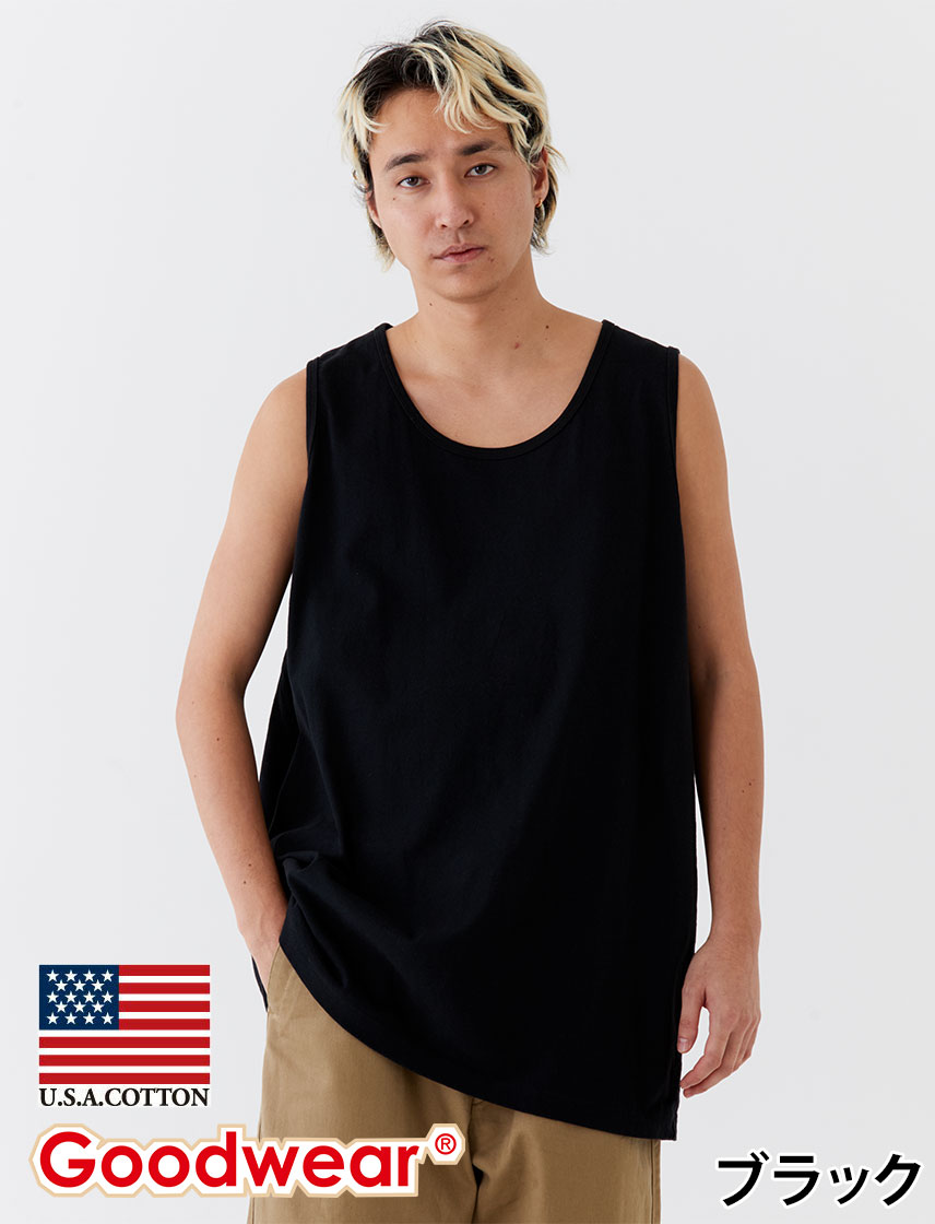 【公式】 Goodwear グッドウェア USAコットン SUPER BIGタンクトップ メンズ レディース 7.6オンス 無地