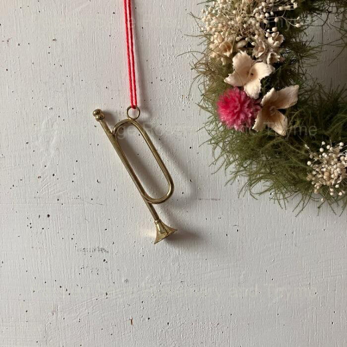 【USED】スウェーデン ビューグル ラッパ オーナメント 楽器 音楽 クリスマス オーケストラ 吹奏楽 管..