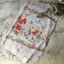 【USED】サンタと子供たち テーブルランナー 42×136 クロス フィンランド クリスマス インテリア キッチン コットン 綿 長方形 リビング ファブリッ...