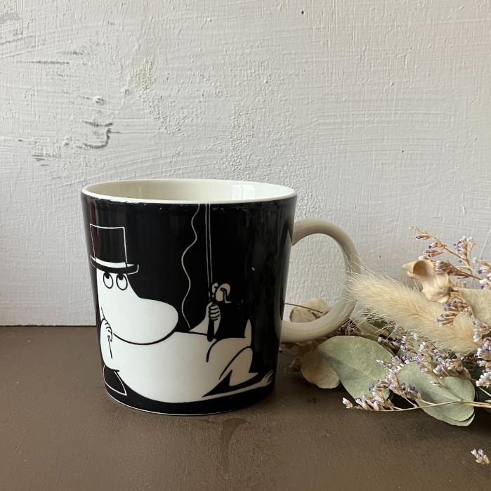 【USED】 ARABIA moominmug ムーミンパパ マグカップ ブラック Moominpappa in his thoughts アラビア ムーミンマグ ムーミン フィンランド【海外直輸入USED品】 ムーミングッズ ムーミン雑貨