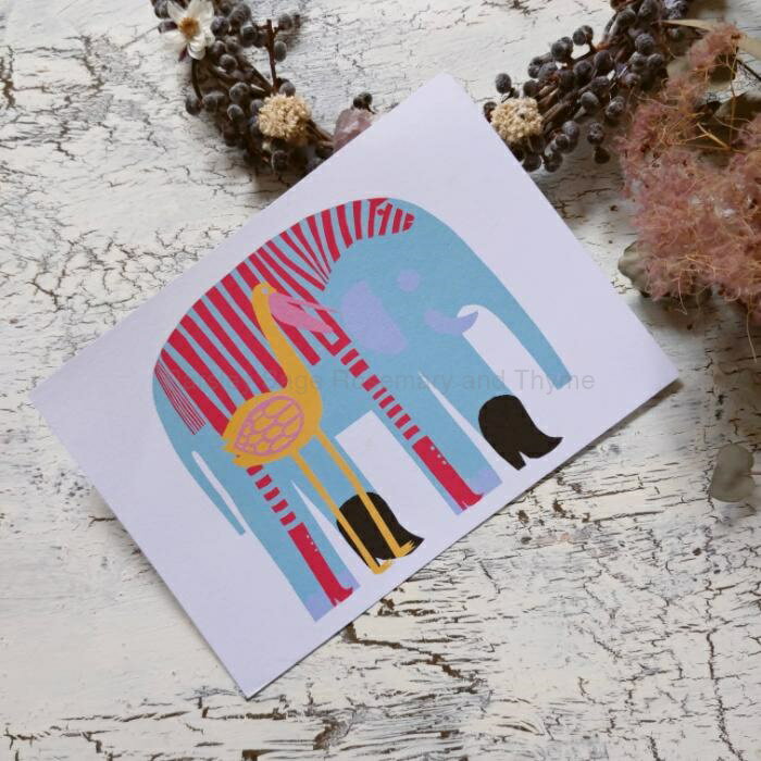 marimekko ポストカード Karkumatka 折れ・汚れあり カルクマトカ 脱走 ゾウ メッセージ メッセージ 北欧雑貨 ミニ ポスター アート 北欧...