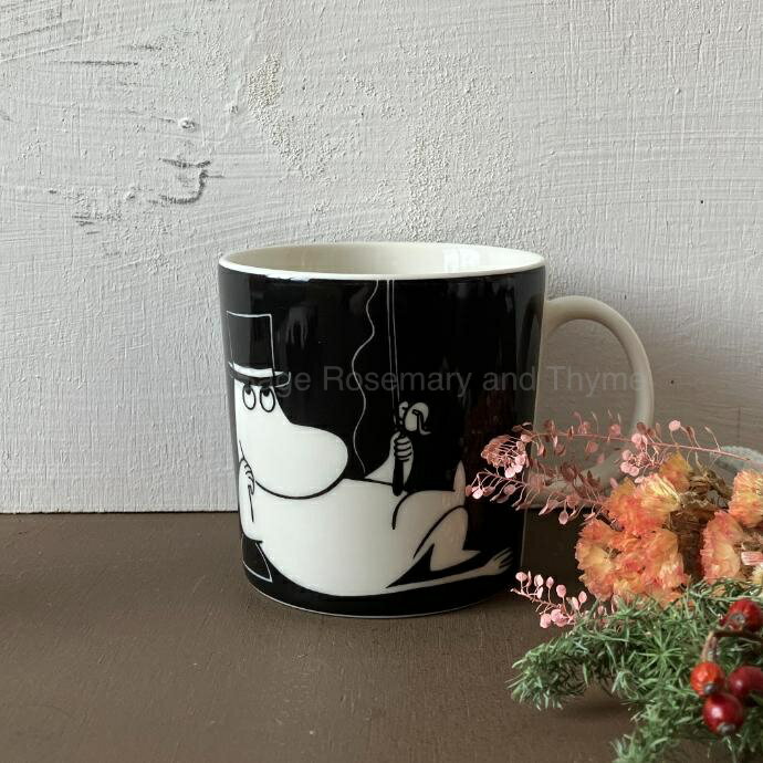 【USED】 ARABIA moominmug ムーミンパパ マグカップ ブラック Moominpappa in his thoughts アラビア ムーミンマグ ムーミン フィンランド【海外直輸入USED品】 ムーミングッズ ムーミン雑貨