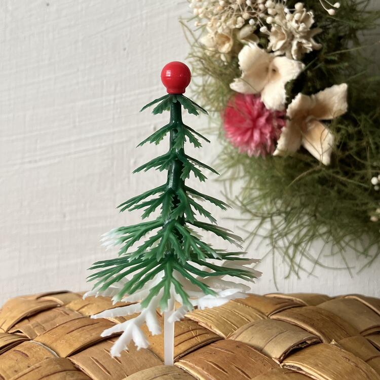 ケーキピック もみの木 赤い実 ツリー クリスマス ケーキ 観葉植物 ケーキトッパー キッチンツール 調..