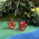 お花 ピアス レッド フィンランド アクセサリー ファッション キッチュ カラフル フラワー