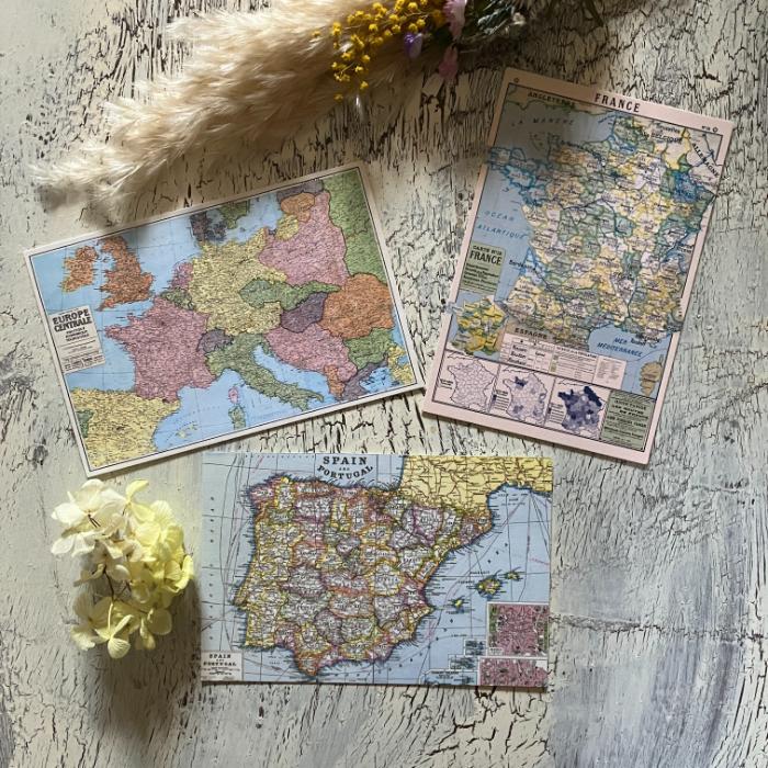 CAVALLINI & CO ポストカード 世界地図 ヴィンテージデザイン メッセージ カヴェリーニ カヴバリーニ アメリカ マップ ミニ ポスター アート イ...