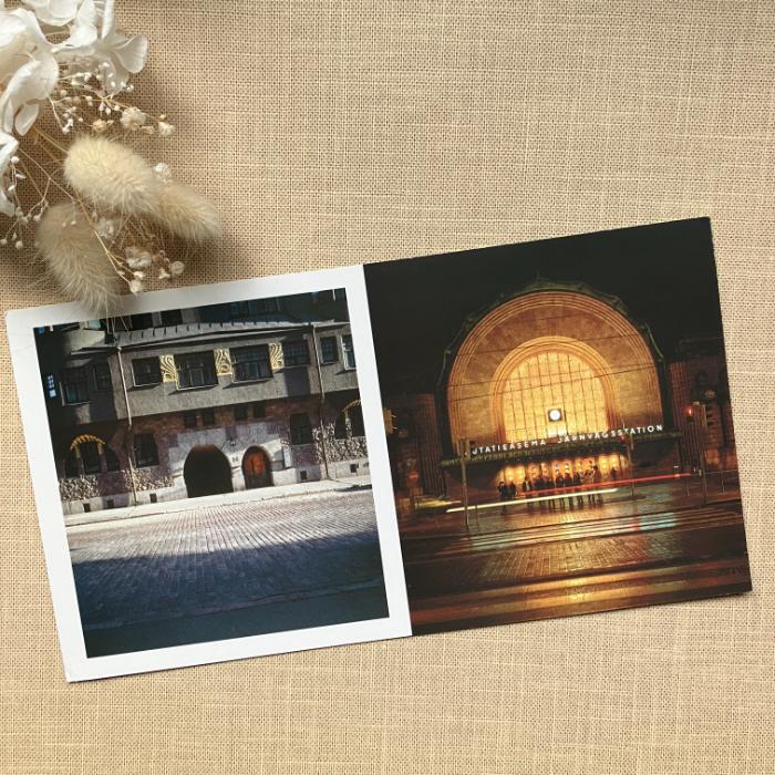 フィンランド ポストカードクルーヌンハカ ヘルシンキ中央駅 北欧雑貨 ミニ ポスター アート ヘルシンキ 観光 旅行 北欧インテリア おしゃれ 厚めの紙 文房具 メッセージカード 郵便 葉書 はがき ハガキ