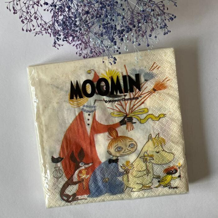 moomin ペーパーナプキン 24×24 イースター 水仙 ベージュ ムーミン リトルミィフローレン スノークのお嬢さん ミムラ フィリフヨンカ エッグ イースターエッグ たまご フィンランド 紙ナプキン キッチン パーティー ムーミングッズ ムーミン雑貨