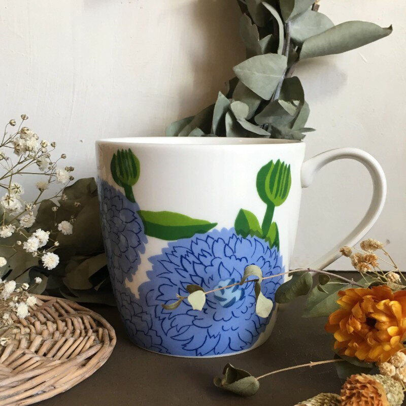 【USED】 iittala × marimekko Primavera マグカップ ブルー×ホワイト イッタラ マリメッコ プリマヴェーラ 【海外直輸入USED品】のサムネイル