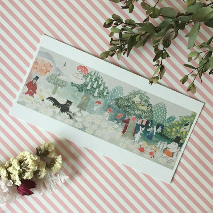 moomin ポストカード ムーミン 飛行おにの帽子 北欧雑貨 ミニ ポスター アート 北欧インテリア おしゃ..
