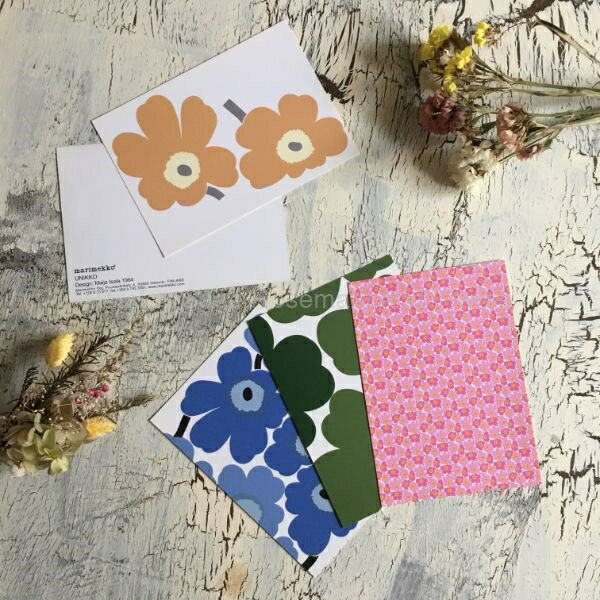 marimekko unikko ポストカード マリメッコ ウニッコ メッセージ 北欧雑貨 ミニ ポスター アート 北欧インテリア おしゃれ 厚めの紙 文房具 ...