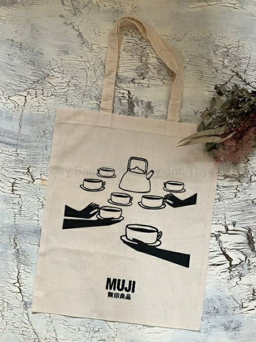 MUJI HELSINKI 限定バッグ 1ST Anniversary デザインコンペ Tea Time 無印良品 ヘルシンキ トートバッグ エコバッグ ティータイムのサムネイル