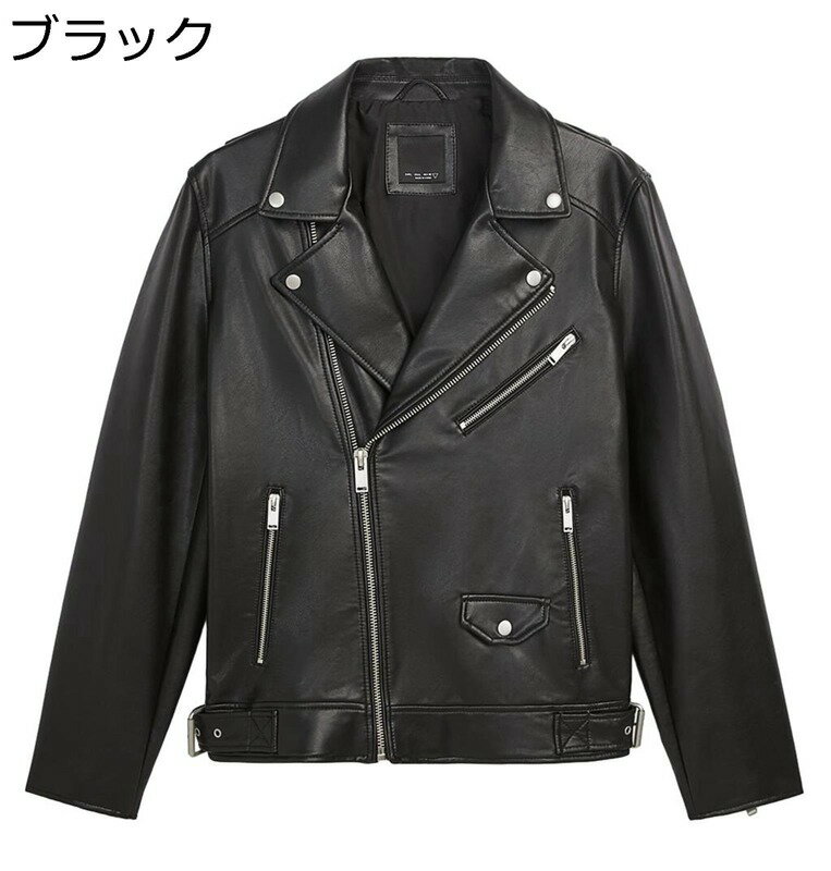 楽天parte1PU革ジャケット テーラード 保温 防風防寒 ライダース フェイクレザーコート アウターウエア ブルゾン バイク用 ウオーキング かっこいいゆったり 春秋 フライトジャケット ショート丈