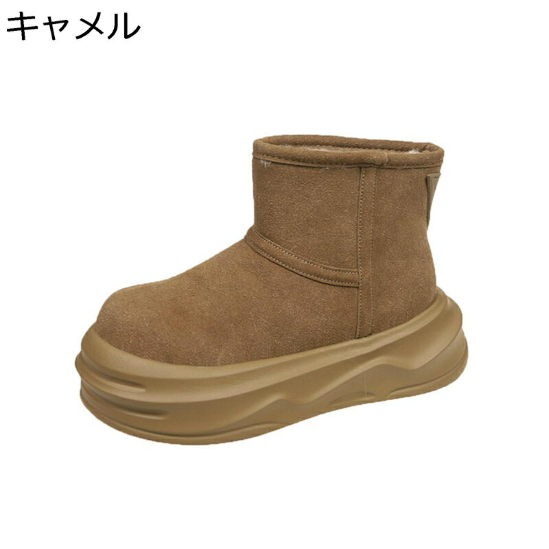 ムートンブーツ レディース ウィンターブーツ スノーブーツ 裏パイル 防寒 雪靴 ふわふわ 厚底靴 ショートブーツ あったか 防寒靴 スリッポン フラットブーツ 滑りにくい 冬着 トレンド