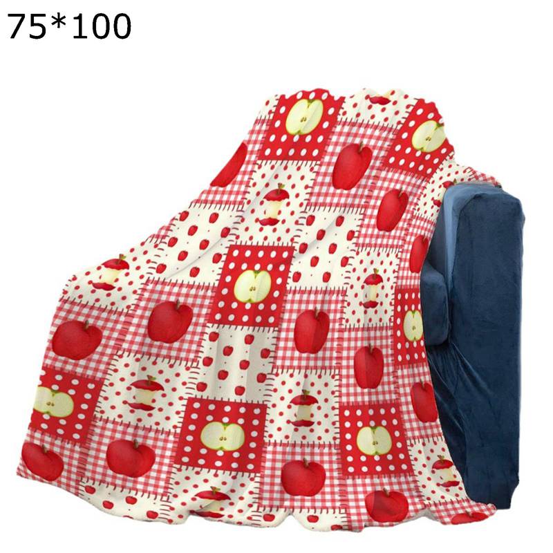 リンゴ柄 毛布 もうふ モコモコ毛布 ふわふわ ブランケット ハーフケット 温かい毛布 秋冬掛け毛布 ハーフサイズ 膝掛け ソファカバー 冬用毛布 柔らかい 防寒対策 丸洗い可 暖かい クリスマスプレゼント