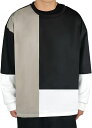 トレーナー メンズ 秋服 長袖 パッチワーク トップス かっこいい プルオーバー パーカー おしゃれ レイヤード Tシャツ ゆったり カジュアル とれーなー 人...