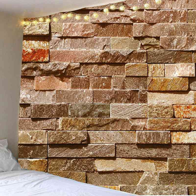 タペストリー レンガ イラスト 吊り布 壁の装飾 ウォールアート 多機能布 95x73cmB 大判 インテリア カラー 布ポスター 撮影用 ビデオ会議 リモード背景 モダンなアート 室内装飾 模様替え