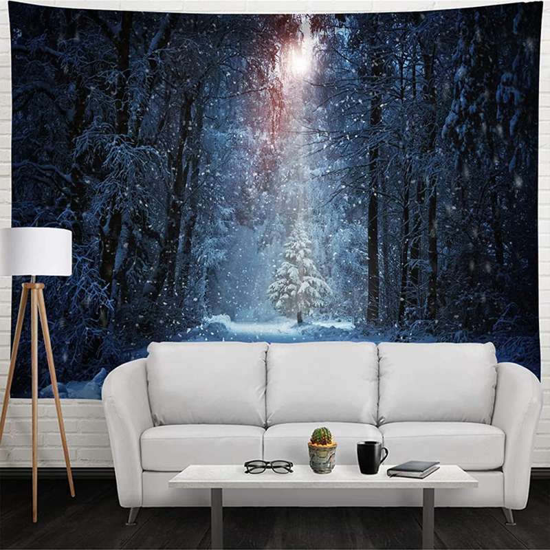 森 タペストリー おしゃれ 壁掛け 丸洗いOK 布製 多機能 ファブリック装飾用品 ポスター 部屋飾り 北欧風 壁カーテン 窓の装飾 暖簾 インテリア カラー 模様替え リビング ベッドサイド 風景タ