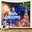 クリスマスツリー タペストリー カラー 壁掛け クリスマス飾り クリスマスデコレーション 90x73cm サンタクロース 雪だるま トナカイ かわいい おしゃれ 北欧タペストリー 多機能 布 ベッドサ