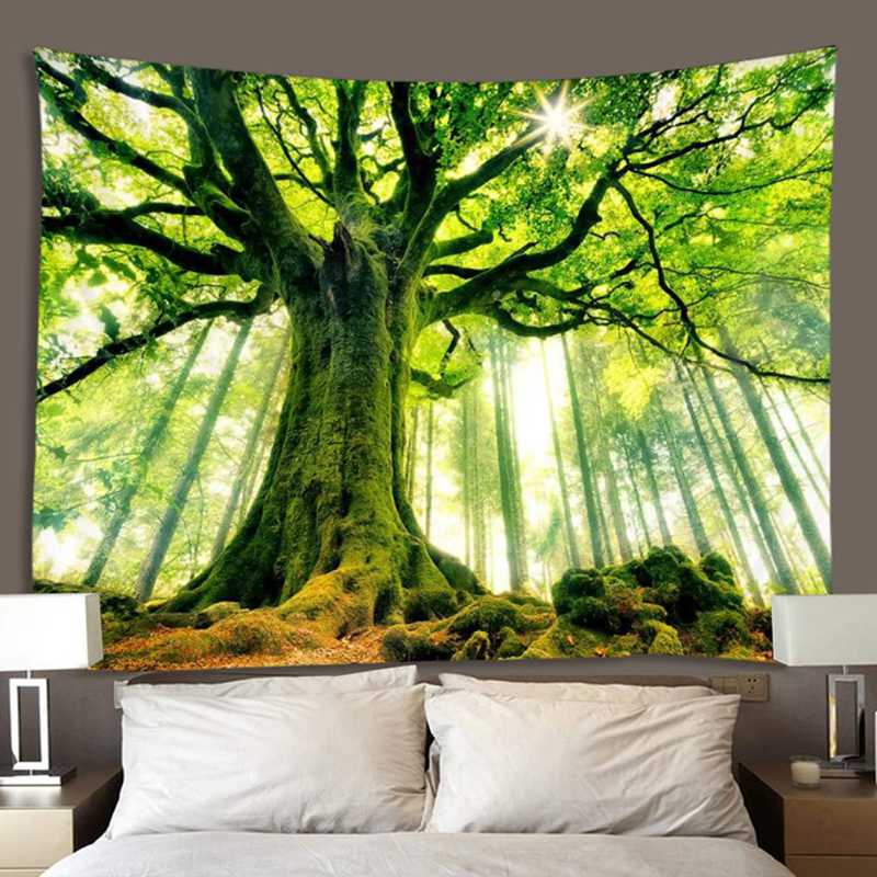 寮のタペストリー 壁掛けタペストリー 大きい 山の霧の景色 湖 森林 部屋装飾用品 誕生日ギフト ホーム装飾 90x73cm タペストリー おしゃれ 大判 壁掛け 洗える 耐久性 ポリエステル カラー