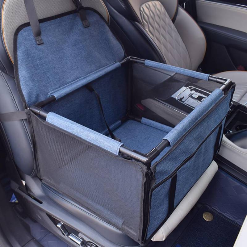 カーシート ペットドライブボックス 900D 助手席 シートベルト付き 小型犬 全種犬猫用 自動車後部座席..