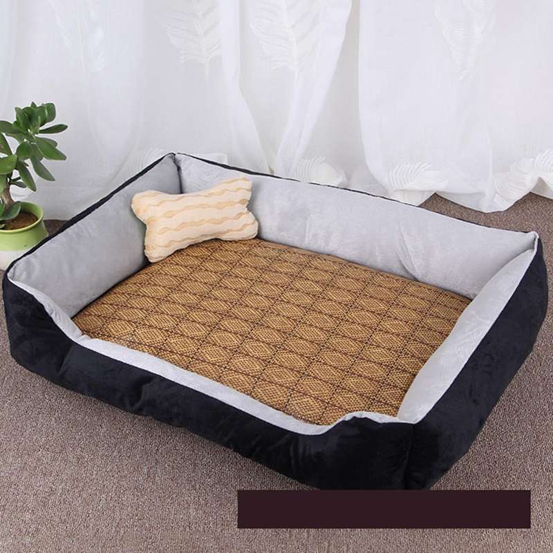 スクエア型 ペットベッド ペットクッション ペットソファー ござ付き クール 夏用 やんわり クッション..