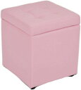 収納付き スツール ボックス チェア レザー ピンク 合皮 30*30*35cm ファブリック 布地 チェアー ベンチチェア 収納ボックス イス 二人掛け シン...
