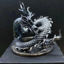 龍 置物 神龍 黄 龍( 金 龍) 置物 五爪龍 金運アップ 風水 開運グッズ 御守 お守り 縁起物 銅製 (Color : Black)