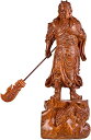 置物 木彫り 三国志 関羽 雲長 関羽像 武財神 青龍偃月刀 木像 木製フィギュア 黄花梨 花梨木 高級天然カリン材 開運 風水 厄除け(Size:高さ30cm Color:A)