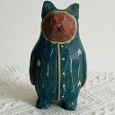 ねこ 木彫り おしゃれ おきもの F オブジェ 木製 猫 置物 可愛い タイプ4 インテリア 猫の木製置物 アニマル 癒しグッズ 動物 木彫りの置物 北欧の置物 事務室 会議室 コーヒーショップ 卓上