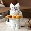置物 ねこ トレイ 卓上収納 玄関収納 鍵置き 腕時計 サングラス 化粧品 ジュエリー 収納トレイ 置物 ネコ 樹脂製 タイプ1 彫刻装飾 猫像 F クラフトジュエリー雑貨ラック 友人 恋人 誕生日
