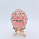 卵の形たまご 合金製 ジュエリーボックス イースターエッグジュエリーボックス 手描く トリンケットボックス 宝石飾り 小物入れ 置物 宝石箱 ホーロー ホーム ...