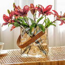 フラワーベース 北欧 花瓶 花びん ガラスバッグ花瓶 おしゃれ キラキラ 人気 トートバッグ型花器 インテリア 切り花 花器 生け花 造花 19*17.5cm ...
