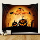 タペストリー 壁掛け 90x73cm おしゃれ コウモリ柄 カラー かぼちゃ柄 月 ハロウィン飾り 装飾布 ハロウィンデコレーション インテリア 部屋 窓 壁 ...