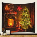 タペストリー クリスマス 飾り物 目隠し 90x73cm のれん 暖簾 クリスマスツリー 北欧 おしゃれ クリスマスギフト 飾り付け カラー 壁飾り 壁掛け クリスマスイラストタペストリー パーティー
