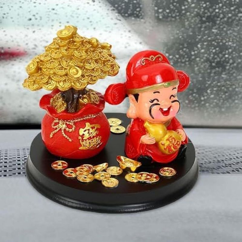 幸運 神 置物 盆栽 金 なる木 テーブルセンターピース用