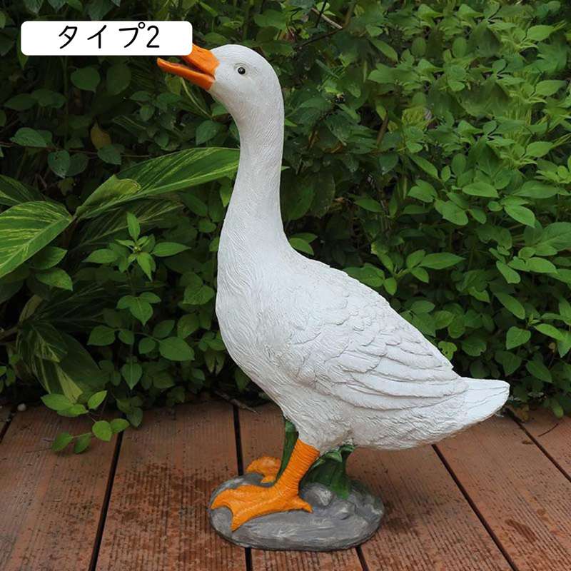 ガーデンオーナメント 置物 アヒルの彫像 かわいい 本物そっくり 動物 プレゼント 庭 屋外 デコレーション ガーデン雑貨 現実的 樹脂 あひる 置き物 ガーデニング雑貨 タイプ インテリア F アウ