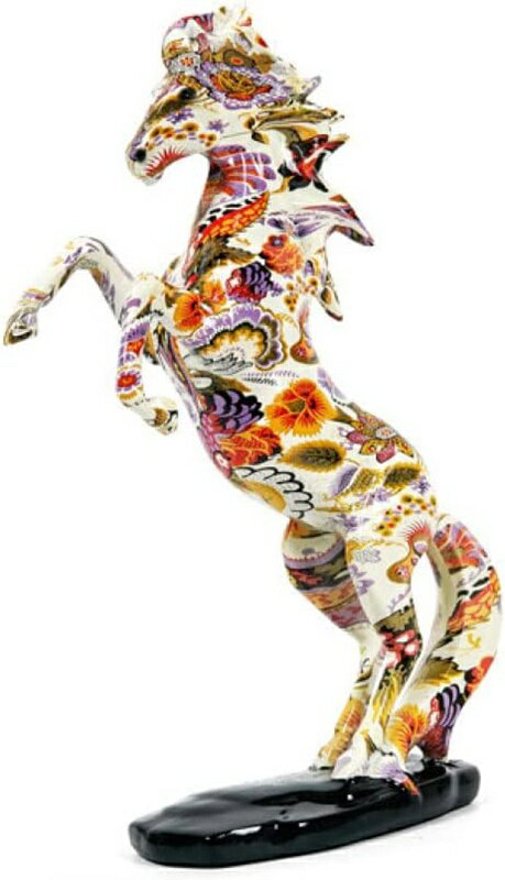 馬の置物 風水 カラフルな落書きアート タイプ うま 樹脂像 おしゃれ アニマルオブジェ F リビング レストラン デスクトップ 玄関先 オブジェ ホームデコ 馬の彫像 愛らしい 馬の像 干支 ファンのサムネイル