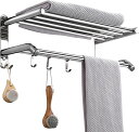 タオルレール バスタオルホルダー タオルバー タオルラック フック付き タオルレールバーホルダー 40cm 50cm 60cm 壁掛け シルバー仕上げ/50cm バスルーム装飾棚 Bathing in