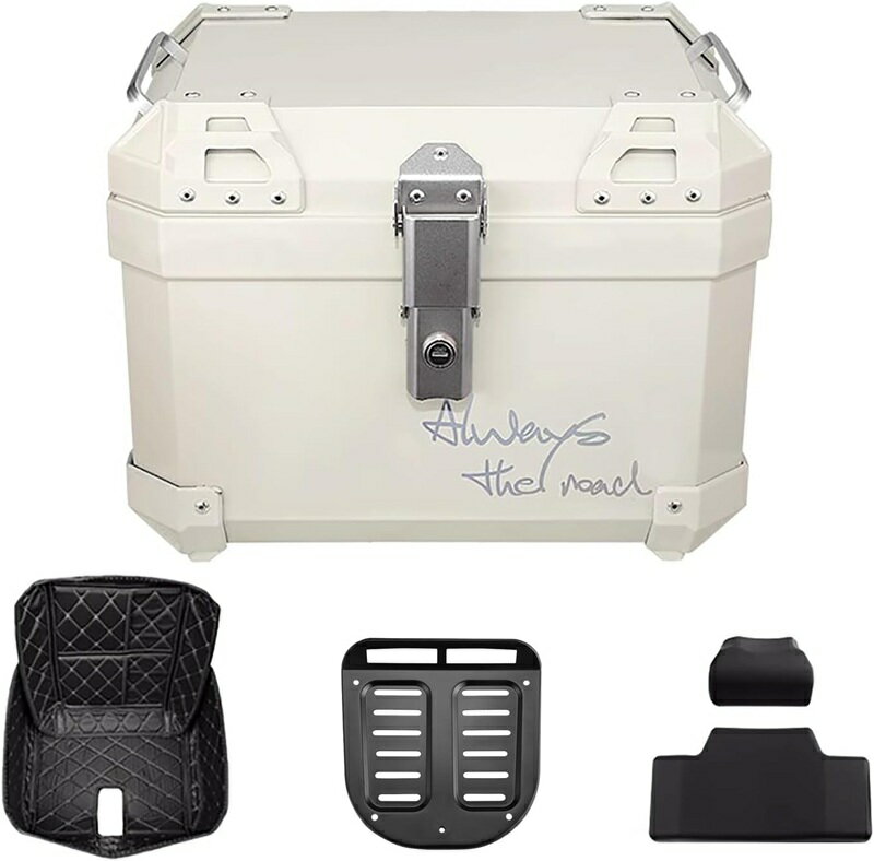 トップケース バイク リアボックス 36L/45L/57L大容量 炭素鋼取り付けベース付き 着脱も簡単 旅行 キャ..