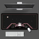 デスクマット オフィス カラー 800*300*4mm 自宅 マウスパッド 大型 キーボードマット ズレにくい うさぎ柄 宇宙柄 おしゃれ ノートパソコンマット...