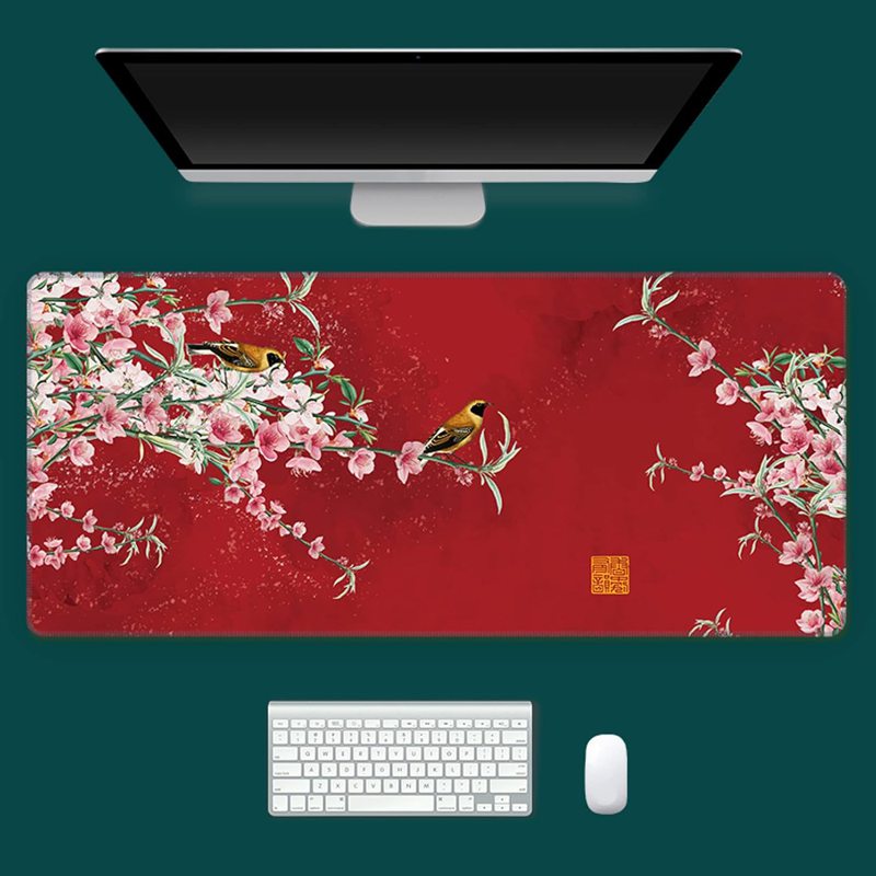 マウス対応 キーボードマット 耐久性 布製 マウスパッド ゲーミング 大型 風景 デスクマット デスクパッド 大判 清潔しやすい キズ防止 57*33cmA 長持ち 滑り止め ゴムベースデスクマット