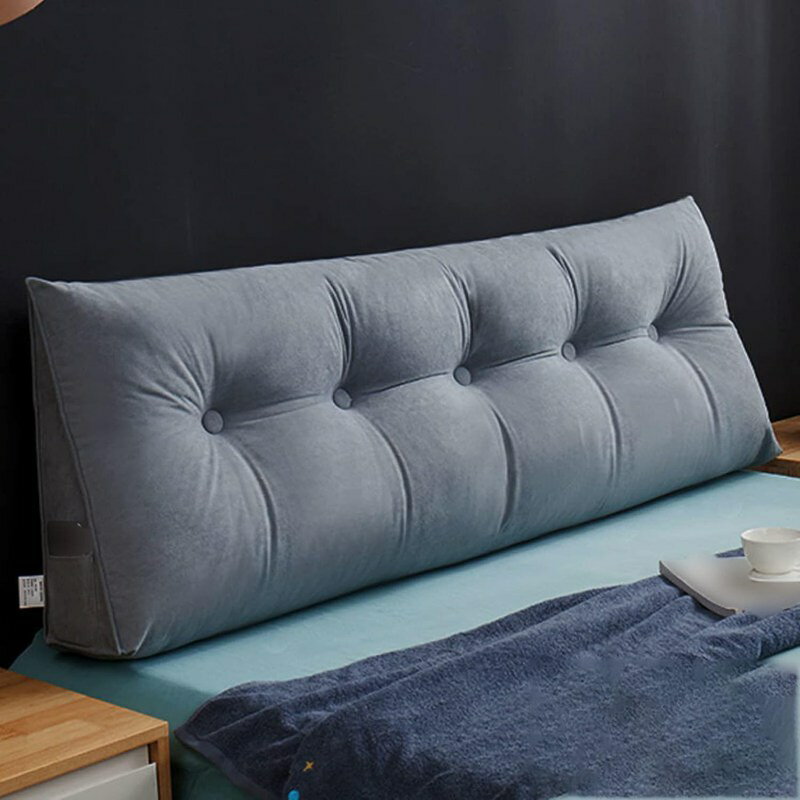 ベッド用 三角 背もたれ クッション ソファー ロング枕 100*50cm 在宅勤務 低反発 テレビ枕 ベッドレス..