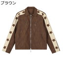 ライトジャケット ライダースジャケット メンズ レディース 星柄 プリント プルゾン ジャンパー 防風 アウター トップス フィット スエード ファッション ストリート デイリー 旅行 お出掛け