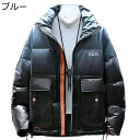 ダウンコート メンズ 冬服 立ち襟 厚手 ファスナー付き 英字柄 プリント 大容量ポケット ファッション ショート丈 防寒性 防風性 ゆったり ベージュ 青年 カジュアル デイリー トラベル