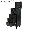 プロ用 メイクボックス 大容量 化粧ボックス キャスター付き 引き出し 4層 キャリーボックス 仕切り 救急箱 取外し輪 ネイル 画材収納 持ち運び簡単 キャリングケース 出張 旅行用 おしゃれ