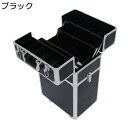 2in1 プロ用 メイクボックス 大容量 メイクケース キャスター付き 菱型 トロリー キャスター付き化粧ケース 仕切り アルミ ネイル収納 使用便利 ローリングメイクアップケース トラベル 旅行 贈り物