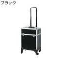 メイクボックス キャスター付き キャリーバッグ プロ仕様 大容量 ロック付き コスメ 収納ボックス アルミ 仕切り付き 整理整頓 メイク収納 化粧道具入れ 画材収納 美容師 出張 旅行用 宝石箱 贈り物 黒